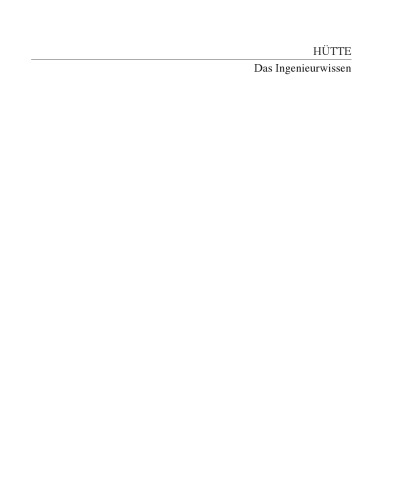 Hütte - Das Ingenieurwissen