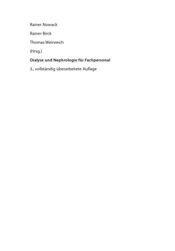 Dialyse und Nephrologie für Fachpersonal
