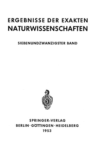 Ergebnisse der exakten naturwissenschaften