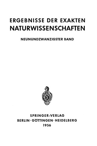 Ergebnisse der Exakten Naturwissenschaften