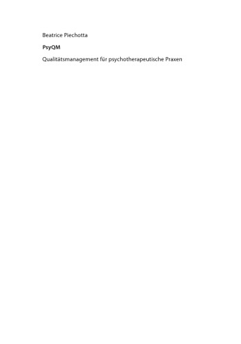 PsyQM: Qualitätsmanagement für psychotherapeutische Praxen