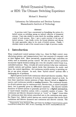 Control Using Logic-Based Switching