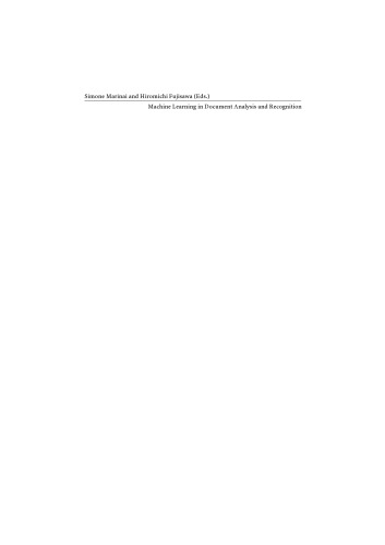 Machine Learning in Document Analysis and Recognition