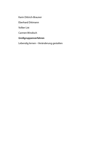 Großgruppenverfahren: Lebendig lernen -Veränderung gestalten