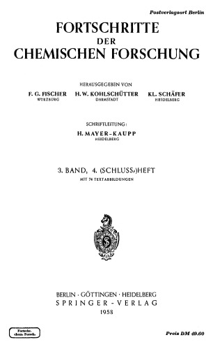 Fortschritte Der Chemischen Forschung Volume 3