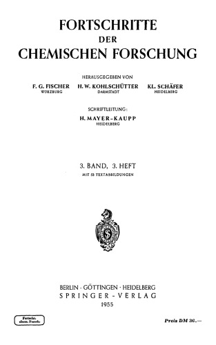 Fortschritte Der Chemischen Forschung Volume 3