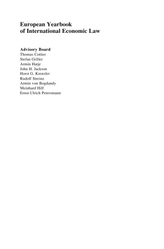 European Yearbook of International Economic Law 2010