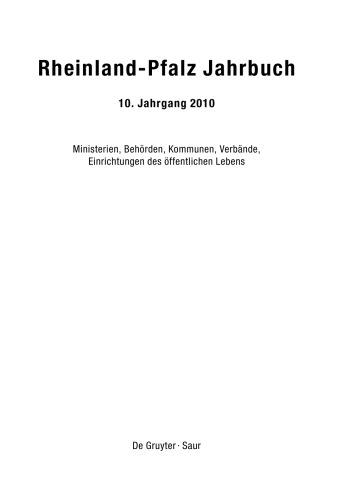 Rheinland-Pfalz Jahrbuch: 10. Jahrgang 2010