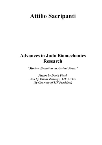 Advances in Judo Biomechanics research