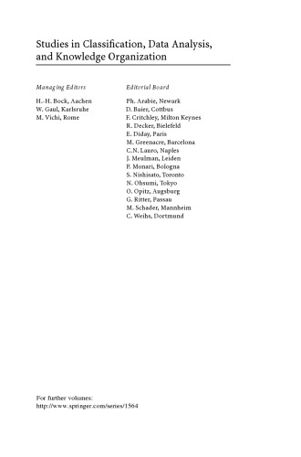Data Analysis and Classification: Proceedings of the 6th Conference of the Classification and Data Analysis Group of the Società Italiana di Statistica