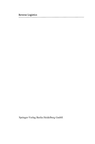 Reverse Logistics: Quantitative Models for Closed-Loop Supply Chains