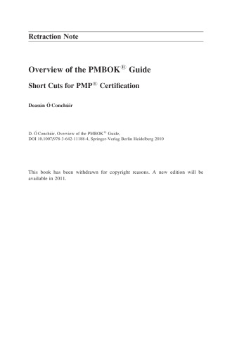 Overview of the PMBOK® Guide: Short Cuts for PMP® Certification