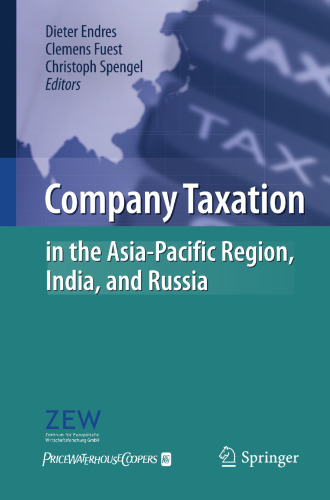 Company Taxation in the Asia-Pacific Region, India, and Russia