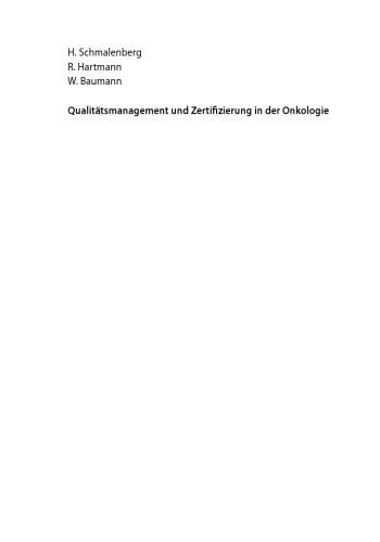 Qualitätsmanagement und Zertifizierung in der Onkologie
