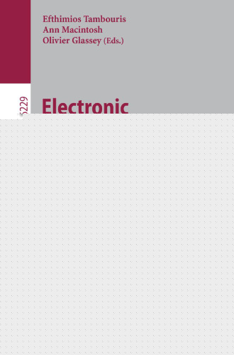 Electronic Participation: Second IFIP WG 8.5 International Conference, ePart 2010, Lausanne, Switzerland, August 29 – September 2, 2010. Proceedings