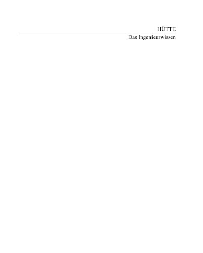HUTTE - Das Ingenieurwissen