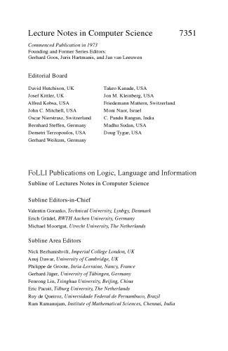 Logical Aspects of Computational Linguistics: 7th International Conference, LACL 2012, Nantes, France, July 2-4, 2012. Proceedings