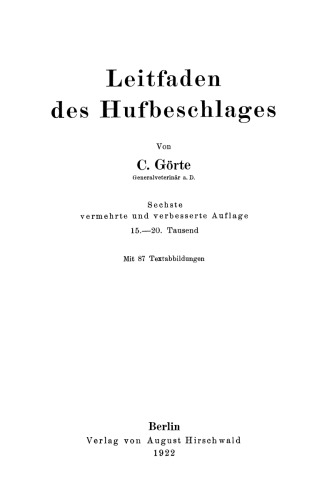 Leitfaden des Hufbeschlages