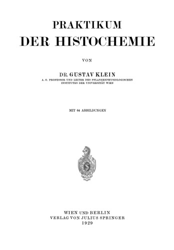 Praktikum der Histochemie