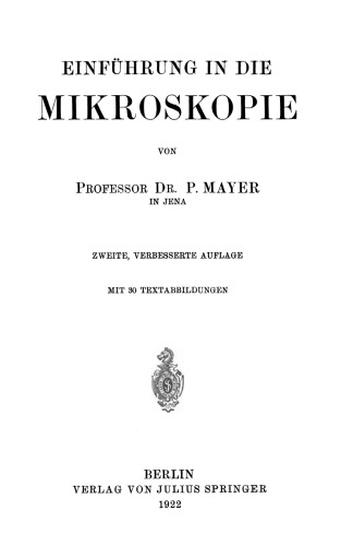 Einführung in die Mikroskopie