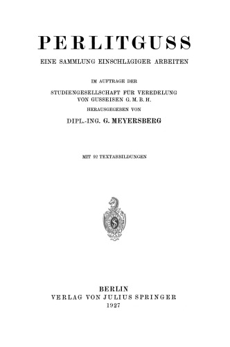 Perlitguss: Eine Sammlung Einschlägiger Arbeiten