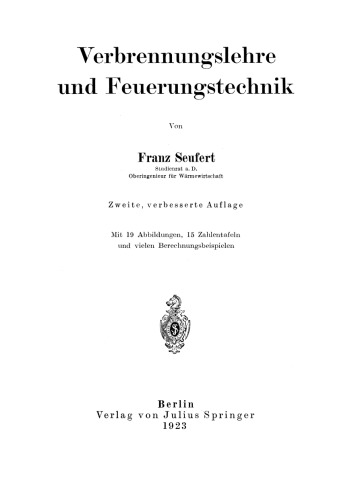 Verbrennungslehre und Feuerungstechnik