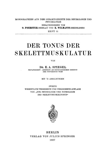 Der Tonus der Skelettmuskulatur