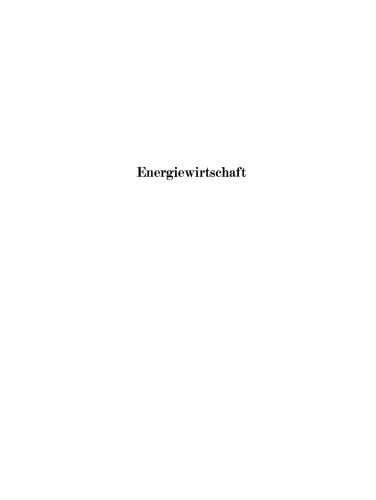 Energiewirtschaft: Grundlagen und Kostenaufbau der Gewinnung, Veredlung und des Verbrauches von Kohle, Erdöl, Gas und Elektrizität für Kraftmaschinen, Heizdampfverbraucher und Öfen in Gewerbe Haushalt und Verkehr