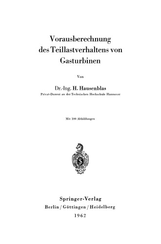 Vorausberechnung des Teillastverhaltens von Gasturbinen