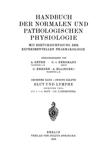 Blut und Lymphe: Zweiter Teil Blut · Lymphsystem