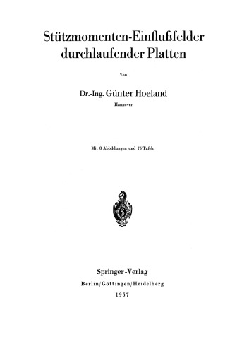 Stützmomenten-Einflußfelder durchlaufender Platten