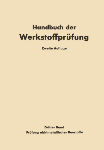 Die Prüfung nichtmetallischer Baustoffe