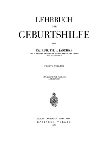 Lehrbuch der Geburtshilfe
