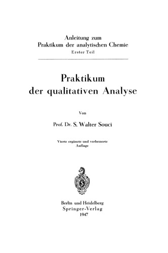 Praktikum der qualitativen Analyse
