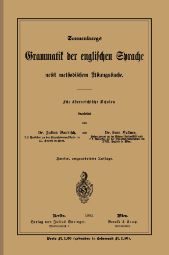 Grammatik der englischen Sprache: nebst methodischem Übungsbuche