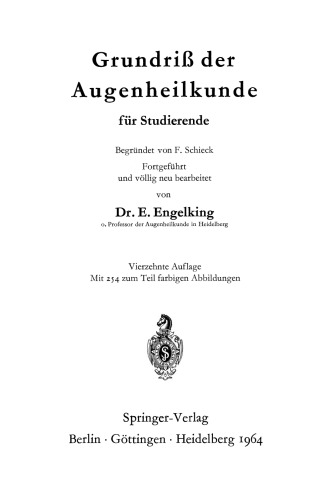 Grundriß der Augenheilkunde für Studierende
