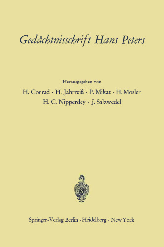 Gedächtnisschrift Hans Peters
