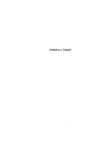 Formula Index to the Second Edition of Volume I to III