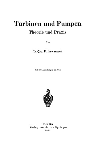 Turbinen und Pumpen: Theorie und Praxis