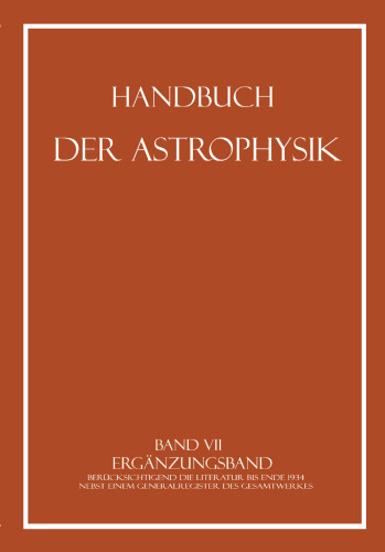 Ergänzungsband: Berücksichtigend die Literatur bis ende 1934 nebst einem Generalregister des Gesamtwerkes