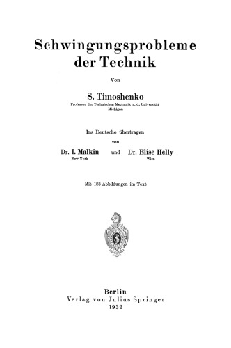 Schwingungsprobleme der Technik