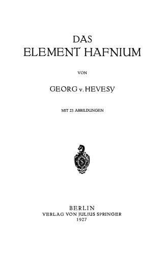 Das Element Hafnium