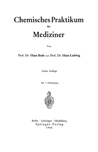 Chemisches Praktikum für Mediziner