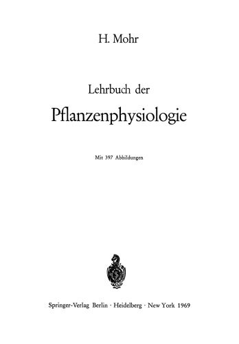 Lehrbuch der Pflanzenphysiologie