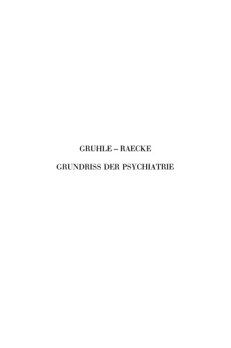 Grundriss der Psychiatrie