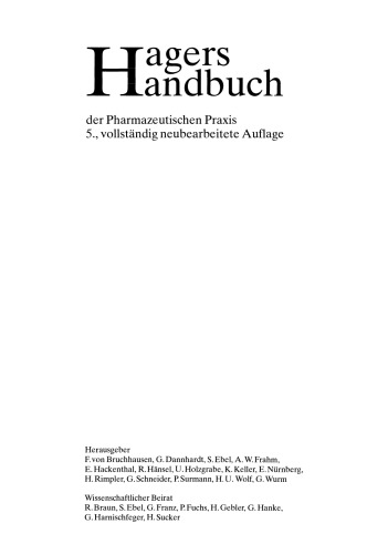 Hagers Handbuch der Pharmazeutischen Praxis: Stoffe A-D