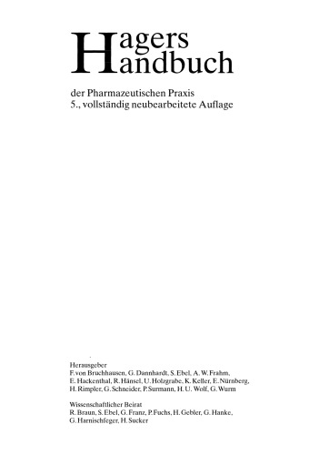 Hagers Handbuch der Pharmazeutischen Praxis: Band 8: Stoffe E-O