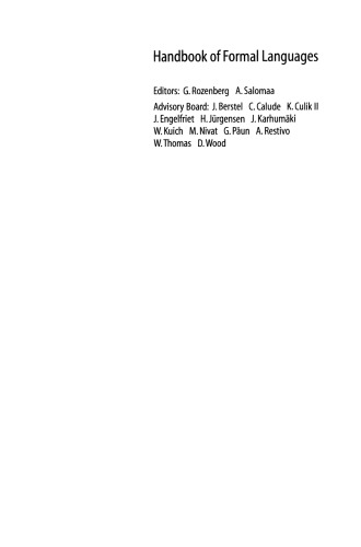 Handbook of Formal Languages: Volume 3 Beyond Words