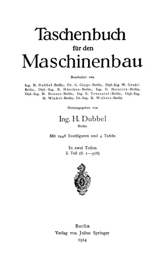 Taschenbuch für den Maschinenbau