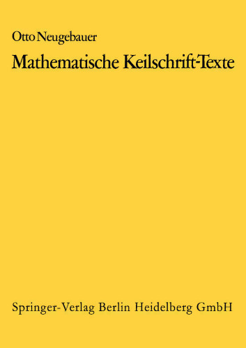 Mathematische Keilschrift-Texte/Mathematical Cuneiform Texts